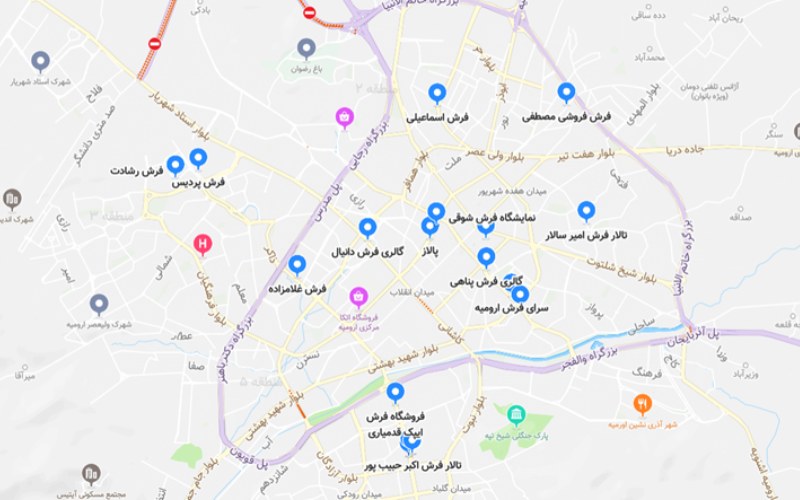 نقشه فرش بازار فرش ارومیه