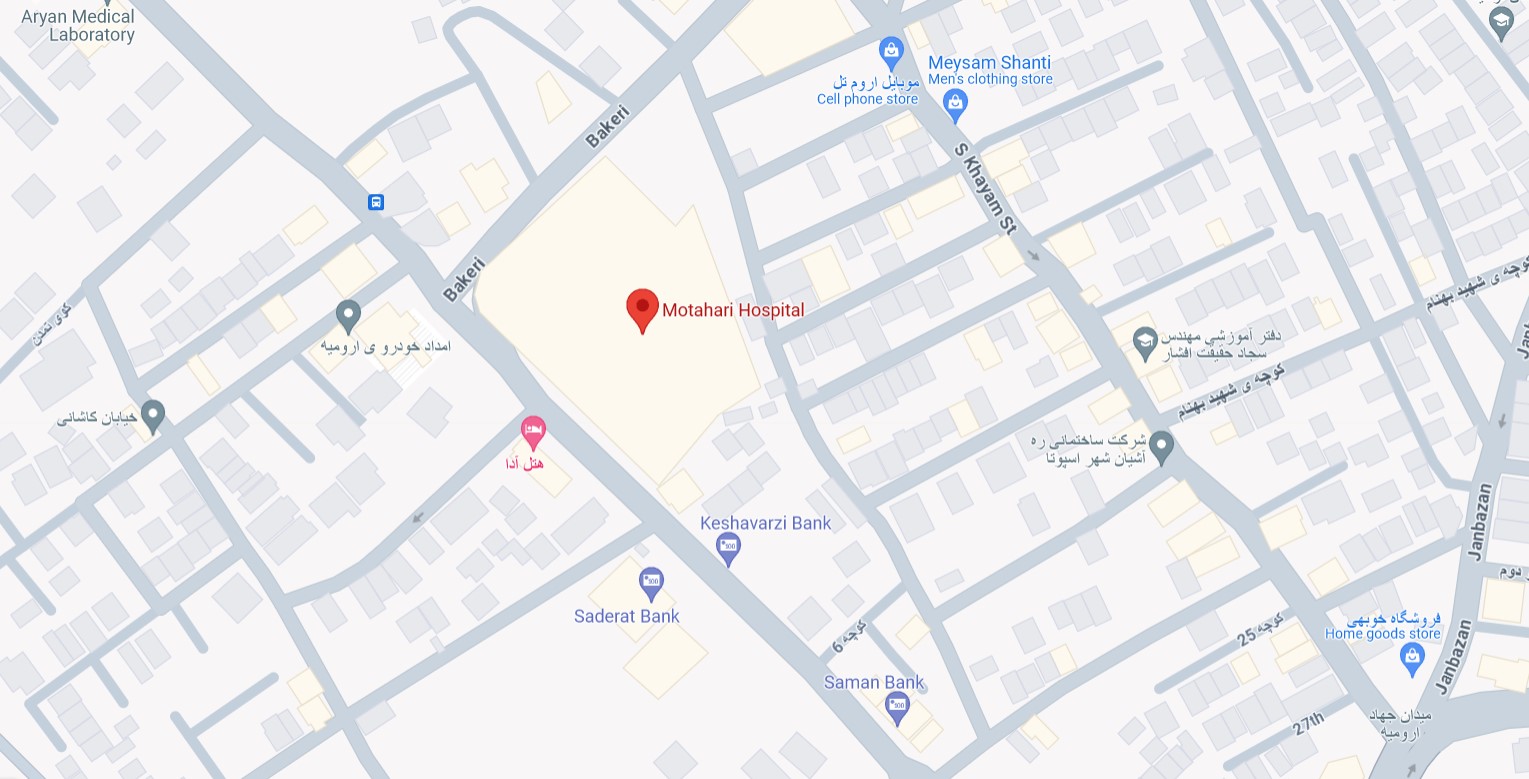 نقشه بیمارستان مطهری ارومیه