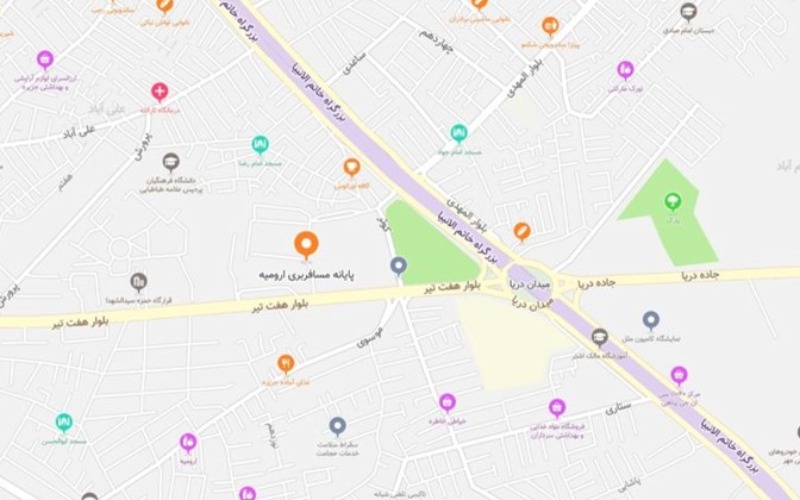 نقشه ترمینال ارومیه